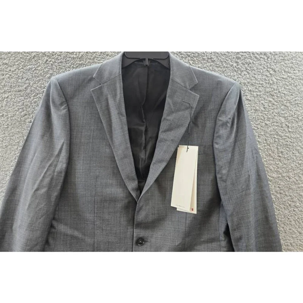 Calvin Klein Slim-Fit Wool Stretch Suit Jacket Men's 40L Gay Heather Long Sleeve
